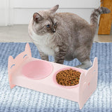 Raised Pet Feeder Water Food Bowls Pet Dishes Pet Feeding Station Stable Pink - Aladdin Shoppers