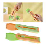 Pet Feeder Sliding Cat Strip Squeeze Spoon Lickable Cat Treats Spoon Cat Green handle - Aladdin Shoppers