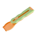 Pet Feeder Sliding Cat Strip Squeeze Spoon Lickable Cat Treats Spoon Cat Green handle - Aladdin Shoppers