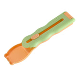 Pet Feeder Sliding Cat Strip Squeeze Spoon Lickable Cat Treats Spoon Cat Green handle - Aladdin Shoppers
