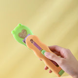 Pet Feeder Sliding Cat Strip Squeeze Spoon Lickable Cat Treats Spoon Cat Green handle - Aladdin Shoppers