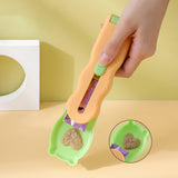 Pet Feeder Sliding Cat Strip Squeeze Spoon Lickable Cat Treats Spoon Cat Green handle - Aladdin Shoppers