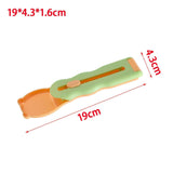 Pet Feeder Sliding Cat Strip Squeeze Spoon Lickable Cat Treats Spoon Cat Green handle - Aladdin Shoppers