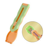 Pet Feeder Sliding Cat Strip Squeeze Spoon Lickable Cat Treats Spoon Cat Orange handle - Aladdin Shoppers