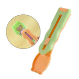 Pet Feeder Sliding Cat Strip Squeeze Spoon Lickable Cat Treats Spoon Cat Orange handle - Aladdin Shoppers