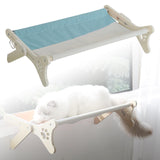 Pet Cat Window Perch Wood Frame Shelf Window Chair Hanging Bed Hammock Blue - Aladdin Shoppers