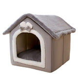 Dog Bed House Winter Warm Sleeping Bed Sleep Kennel Semienclosed Cat Bed 39x32x34cm Gray - Aladdin Shoppers