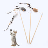Cat Wand Exerciser Elastic String with Mouse Toy Rope 63cm Sturdy Accessory - Aladdin Shoppers