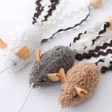 Cat Wand Exerciser Elastic String with Mouse Toy Rope 63cm Sturdy Accessory - Aladdin Shoppers