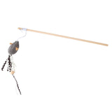 Cat Wand Exerciser Elastic String with Mouse Toy Rope 63cm Sturdy Accessory - Aladdin Shoppers