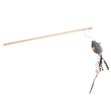 Cat Wand Exerciser Elastic String with Mouse Toy Rope 63cm Sturdy Accessory - Aladdin Shoppers