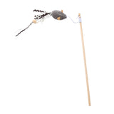 Cat Wand Exerciser Elastic String with Mouse Toy Rope 63cm Sturdy Accessory - Aladdin Shoppers