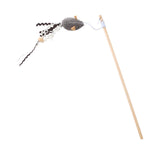 Cat Wand Exerciser Elastic String with Mouse Toy Rope 63cm Sturdy Accessory - Aladdin Shoppers