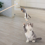 Cat Wand Exerciser Elastic String with Mouse Toy Rope 63cm Sturdy Accessory - Aladdin Shoppers