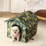 Outdoor Cat House Tent Kitty Small Medium Puppy Nest Kitten Hut Cave Pet Bed Square 45x43x40cm - Aladdin Shoppers