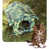 Outdoor Cat House Tent Kitty Small Medium Puppy Nest Kitten Hut Cave Pet Bed Square 45x43x40cm - Aladdin Shoppers