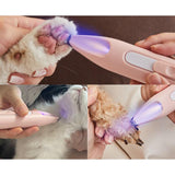 Pet Nail Hair Trimmer Dogs Clippers Kitten Low Noise Tool for Eyes Shaving Led Rechargeable - Aladdin Shoppers