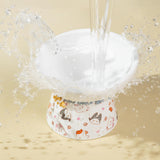 Porcelain Pet Feeder Raised Cat Dish High Foot Non Spillage Cat Dog Bowl Pattern Tilted - Aladdin Shoppers