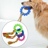 3Pcs Dog Chew Toys with Knitting Rope Rubber Rings Pet Supplies Increase IQ - Aladdin Shoppers