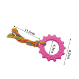 3Pcs Dog Chew Toys with Knitting Rope Rubber Rings Pet Supplies Increase IQ - Aladdin Shoppers