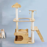 Cat Tree Towers Kitty Interactive Toy Wood Perch Climbing Stand Kitten House No Capsule - Aladdin Shoppers