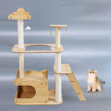 Cat Tree Towers Kitty Interactive Toy Wood Perch Climbing Stand Kitten House No Capsule - Aladdin Shoppers