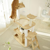 Cat Tree Towers Kitty Interactive Toy Wood Perch Climbing Stand Kitten House No Capsule - Aladdin Shoppers