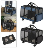 Double Compartment Pet Carrier for Two Cats Wear Resistant for Cats Travel Black - Aladdin Shoppers