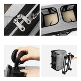 Double Compartment Pet Carrier for Two Cats Wear Resistant for Cats Travel Black - Aladdin Shoppers