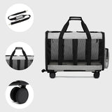 Double Compartment Pet Carrier for Two Cats Wear Resistant for Cats Travel Black - Aladdin Shoppers