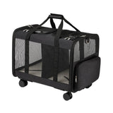 Double Compartment Pet Carrier for Two Cats Wear Resistant for Cats Travel Black - Aladdin Shoppers