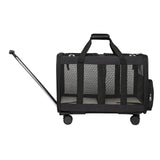 Double Compartment Pet Carrier for Two Cats Wear Resistant for Cats Travel Black - Aladdin Shoppers