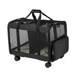 Double Compartment Pet Carrier for Two Cats Wear Resistant for Cats Travel Black - Aladdin Shoppers