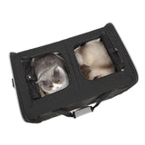Double Compartment Pet Carrier for Two Cats Wear Resistant for Cats Travel Black - Aladdin Shoppers