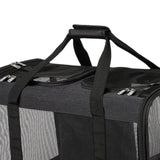 Double Compartment Pet Carrier for Two Cats Wear Resistant for Cats Travel Black - Aladdin Shoppers