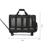 Double Compartment Pet Carrier for Two Cats Wear Resistant for Cats Travel Black - Aladdin Shoppers