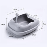 Pet Litter Tray Durable Sand Box Container Splashproof Toilet Cat Litter Box Gray - Aladdin Shoppers
