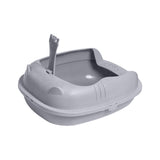 Pet Litter Tray Durable Sand Box Container Splashproof Toilet Cat Litter Box Gray - Aladdin Shoppers