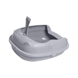 Pet Litter Tray Durable Sand Box Container Splashproof Toilet Cat Litter Box Gray - Aladdin Shoppers