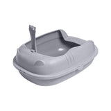 Pet Litter Tray Durable Sand Box Container Splashproof Toilet Cat Litter Box Gray - Aladdin Shoppers