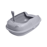 Pet Litter Tray Durable Sand Box Container Splashproof Toilet Cat Litter Box Gray - Aladdin Shoppers