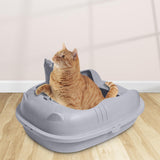 Pet Litter Tray Durable Sand Box Container Splashproof Toilet Cat Litter Box Gray - Aladdin Shoppers