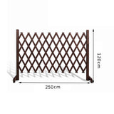 Wooden Pet Fence Expanding Room Divider Barrier Dog Gate for House Stair Brown - Aladdin Shoppers