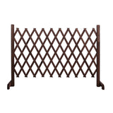 Wooden Pet Fence Expanding Room Divider Barrier Dog Gate for House Stair Brown - Aladdin Shoppers