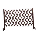 Wooden Pet Fence Expanding Room Divider Barrier Dog Gate for House Stair Brown - Aladdin Shoppers
