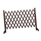 Wooden Pet Fence Expanding Room Divider Barrier Dog Gate for House Stair Brown - Aladdin Shoppers
