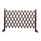Wooden Pet Fence Expanding Room Divider Barrier Dog Gate for House Stair Brown - Aladdin Shoppers
