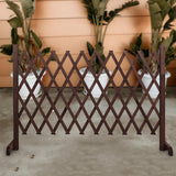 Wooden Pet Fence Expanding Room Divider Barrier Dog Gate for House Stair Brown - Aladdin Shoppers