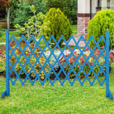 Wooden Pet Fence Expanding Room Divider Barrier Dog Gate for House Stair Blue - Aladdin Shoppers