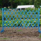 Wooden Pet Fence Expanding Room Divider Barrier Dog Gate for House Stair Blue - Aladdin Shoppers